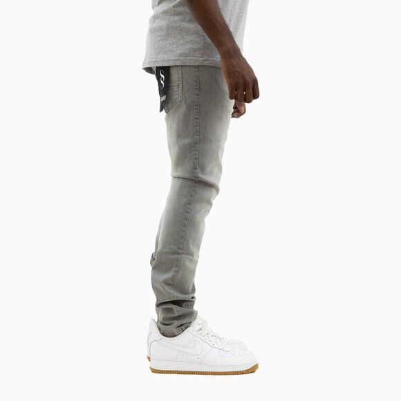 Savar Men's Savar Ice Grey Slim Denim Jeans Pant (Brand New) - Picture 4 of 8